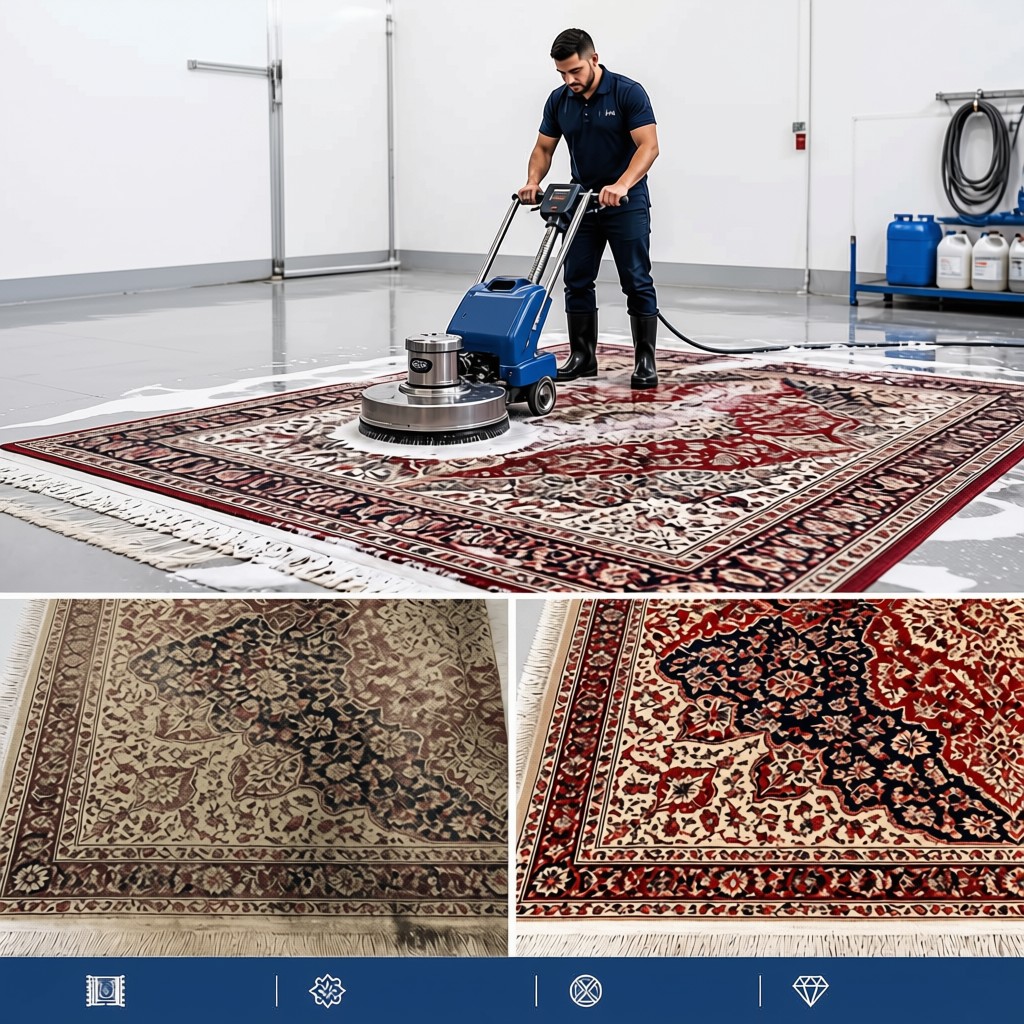 An area rug cleaning scene for your Dallas business